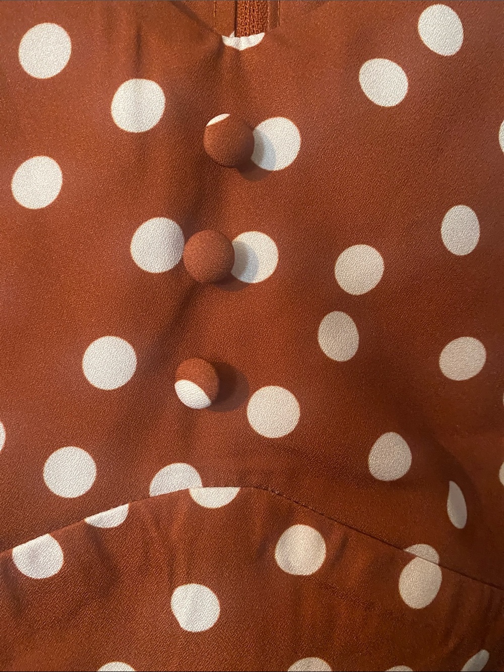 Polka Dot V-Neck Midi Dress in Rust by Magnolia - Picture 4 of 5
